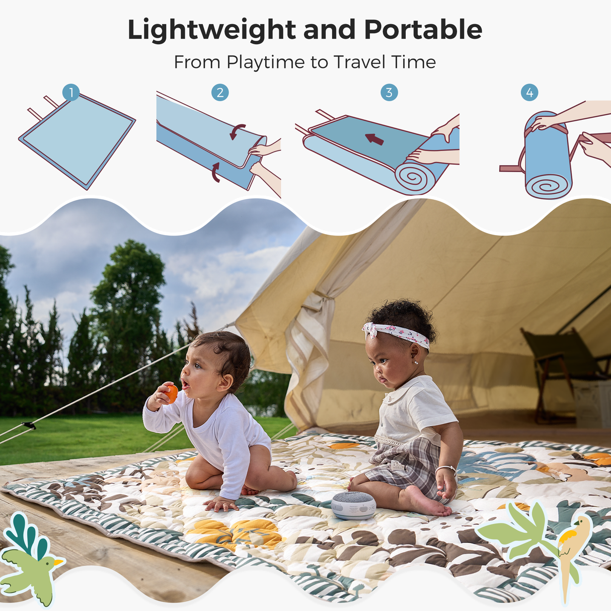 Luna Portable Baby Full Playmat Set for Playtime