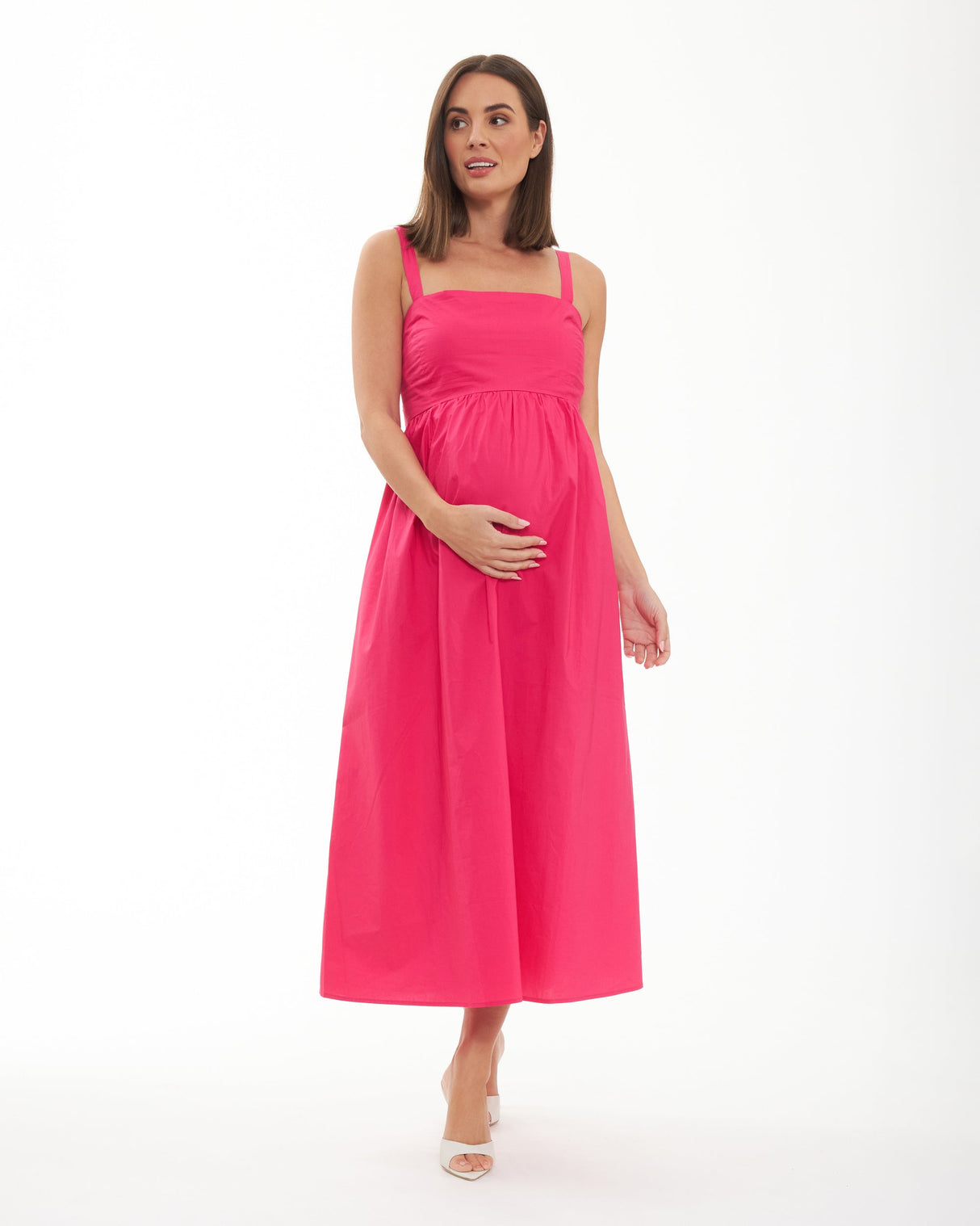 Ava Tie-Back Maternity Midi Dress
