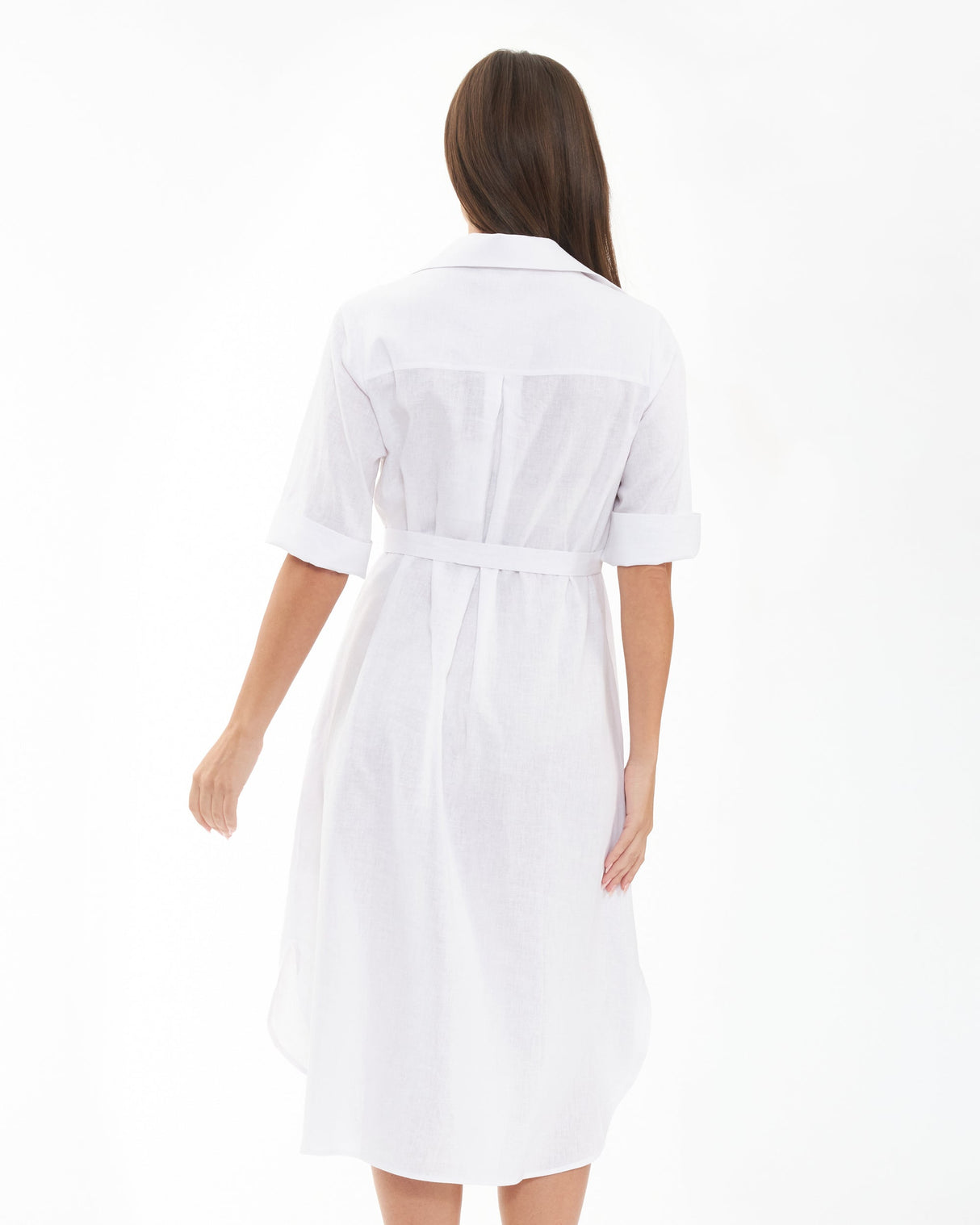 Amelia Maternity Linen Shirt Dress