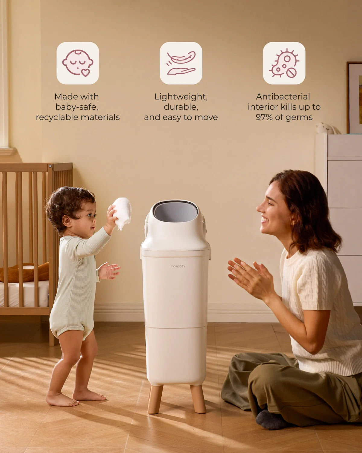 Sophia Triple Seal Diaper Pail Odor Control Baby Diaper Bin