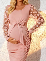 Isabella Floral Mesh Maternity Dress
