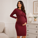 Sophia Nursing & Maternity Striped Midi Dress