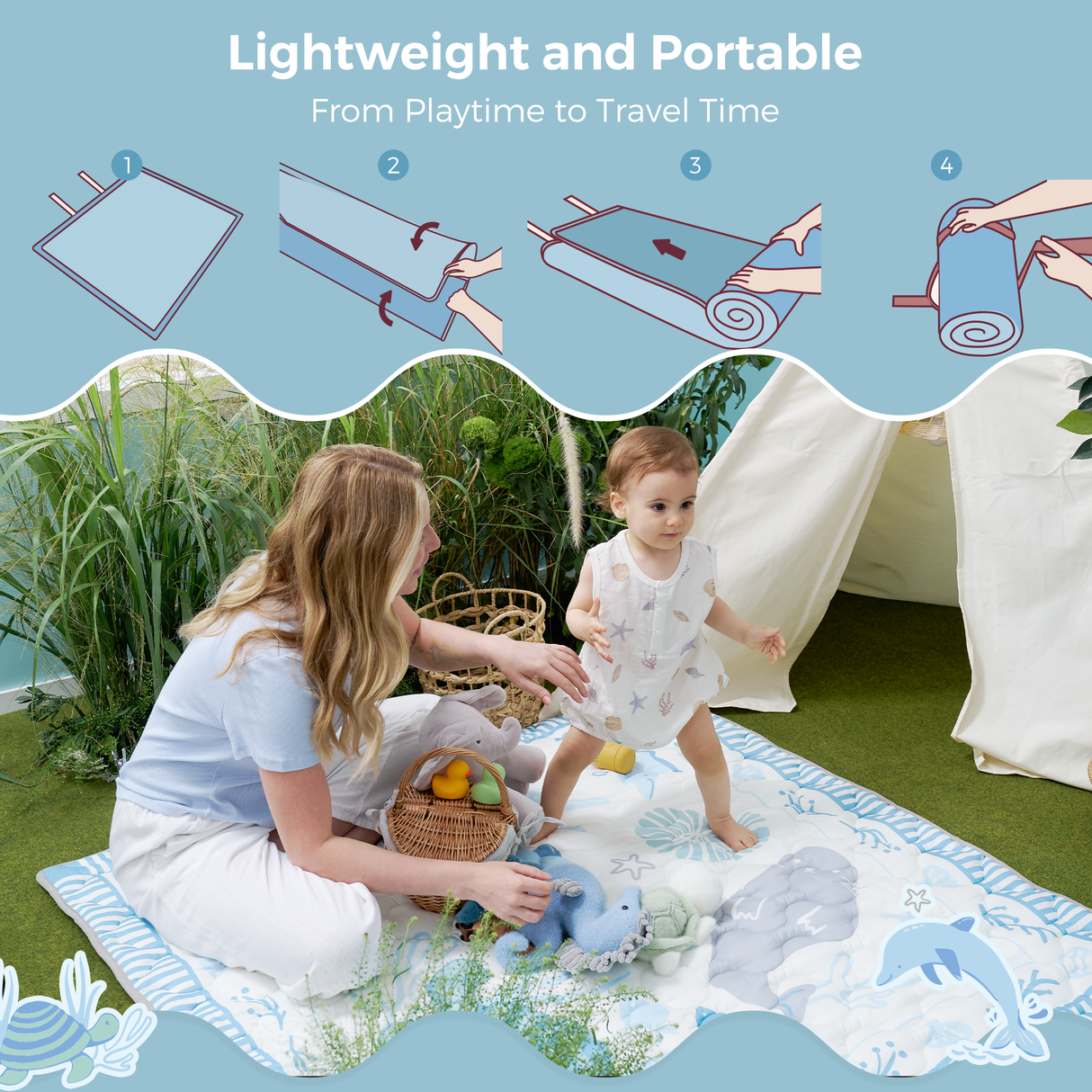 Luna Portable Baby Full Playmat Set for Playtime