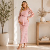 Isabella Floral Mesh Maternity Dress