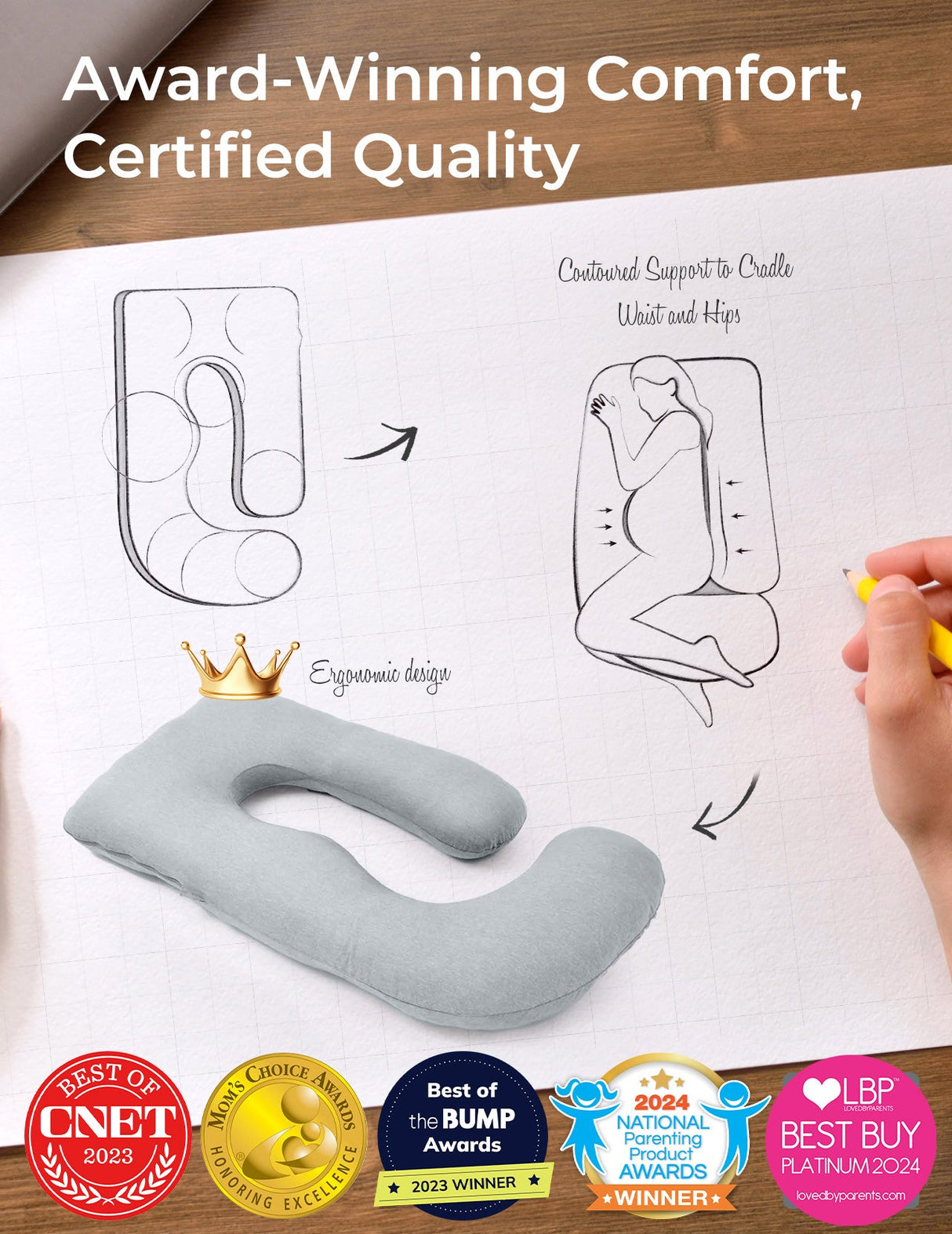 Poma U-Shape Plush Pregnancy Body Pillow