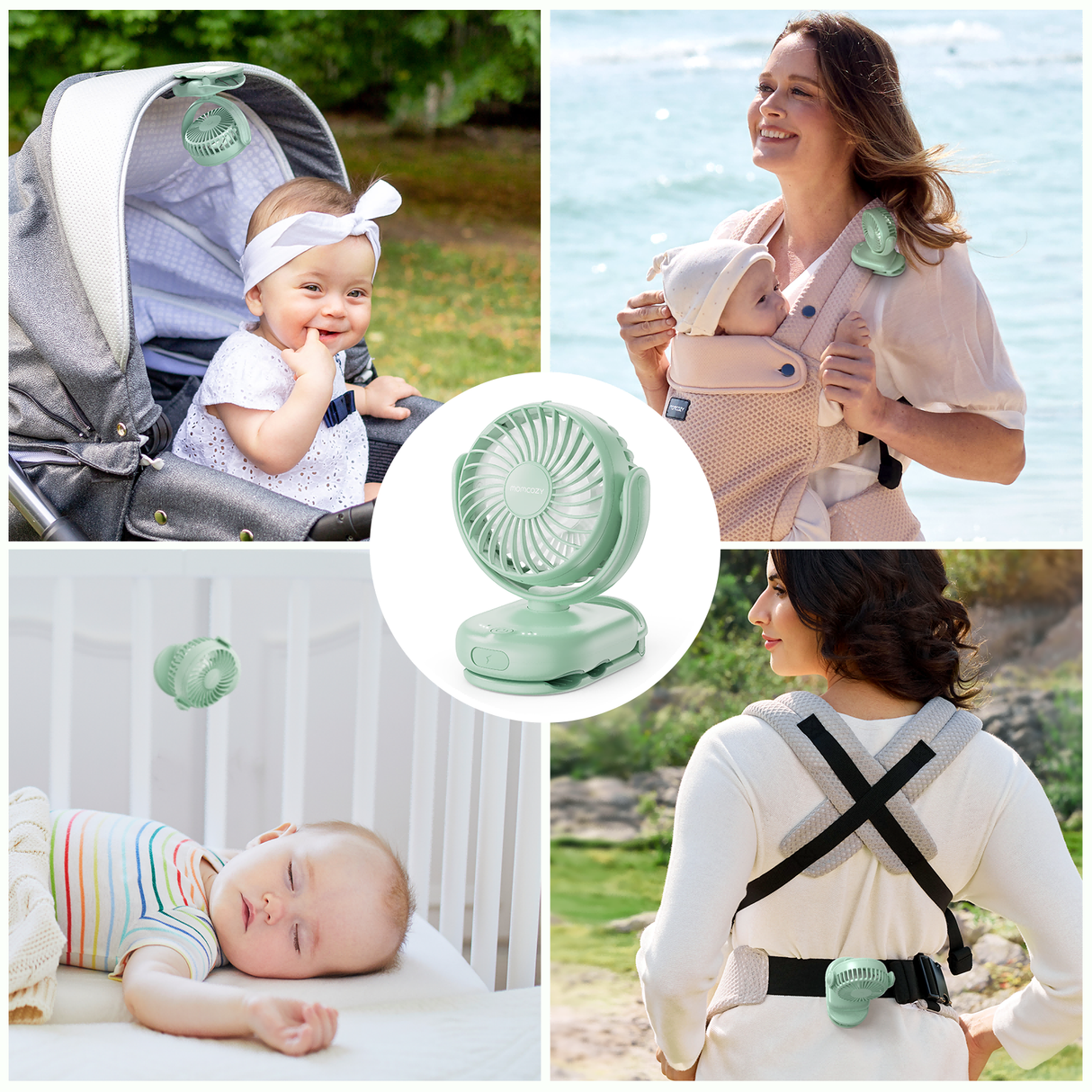 Emma Portable Stroller Fan with Rechargeable Clip Design