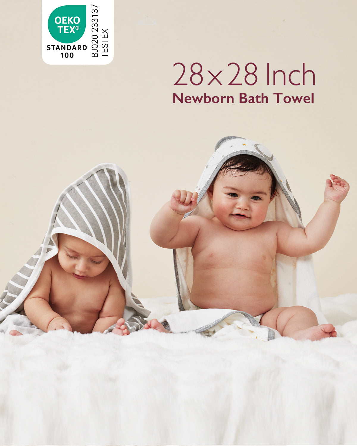 Sophia Newborn Hooded Towel Ultra Soft Absorbent Baby Towel Set