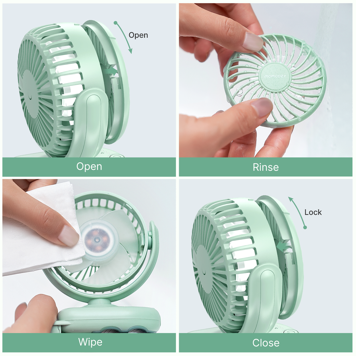 Emma Portable Stroller Fan with Rechargeable Clip Design