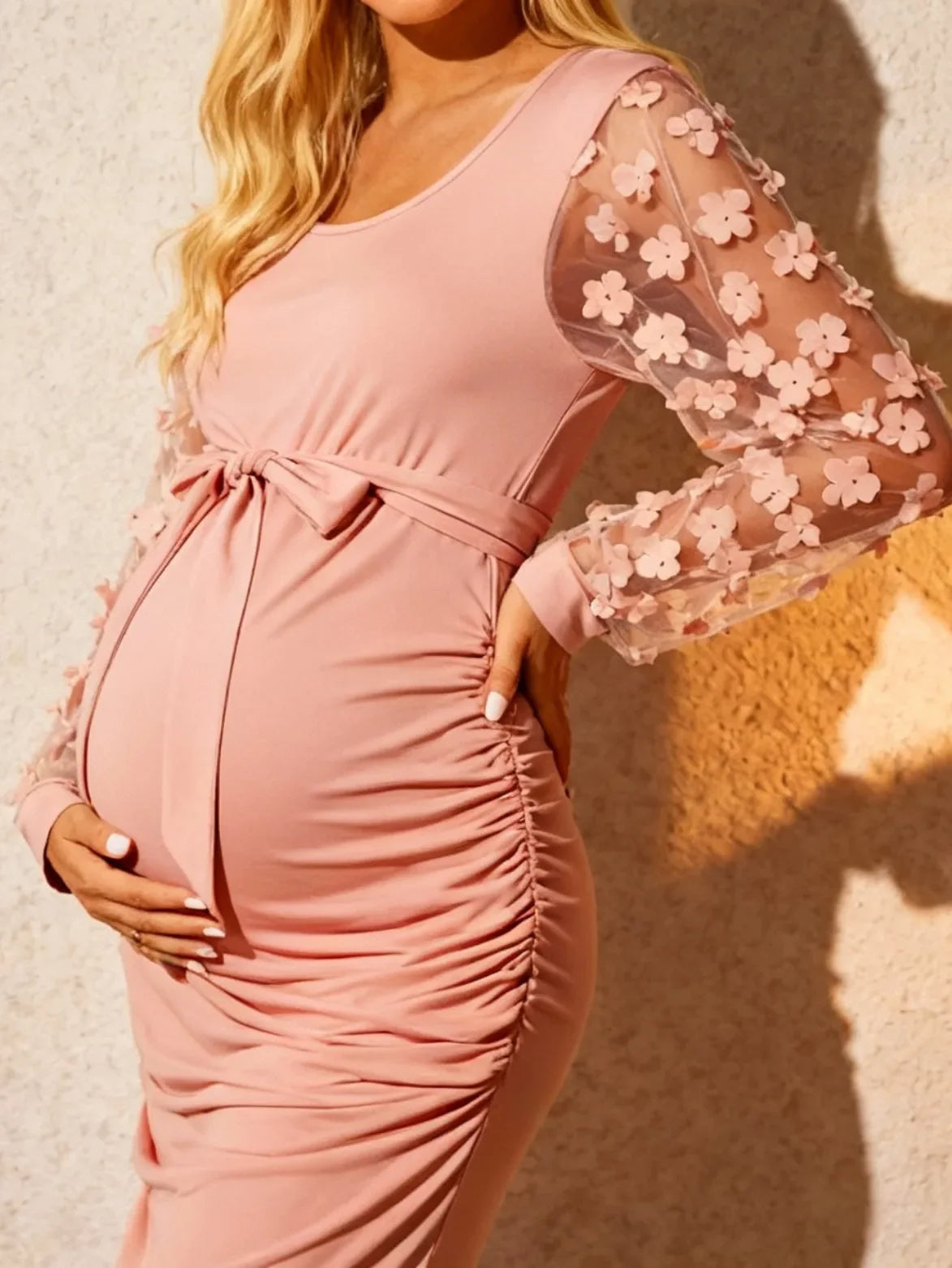 Isabella Floral Mesh Maternity Dress