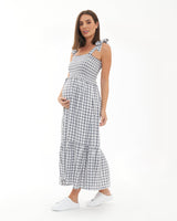 Charlotte Smocked Maternity Maxi Dress