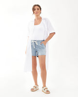 Amelia Maternity Linen Shirt Dress