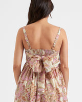 Sophia Tie-Back Linen Maternity Dress