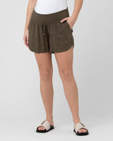 Mila Shirred Maternity Shorts