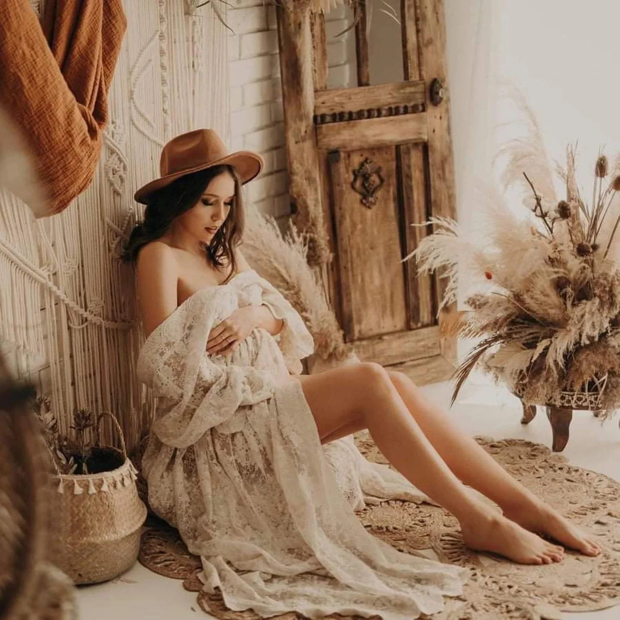 Sophia Lace Maternity Photoshoot Dress