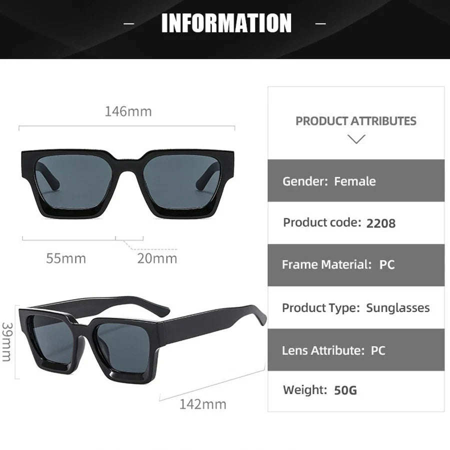 NuriBloom Ava Retro Square Sunglasses for Women