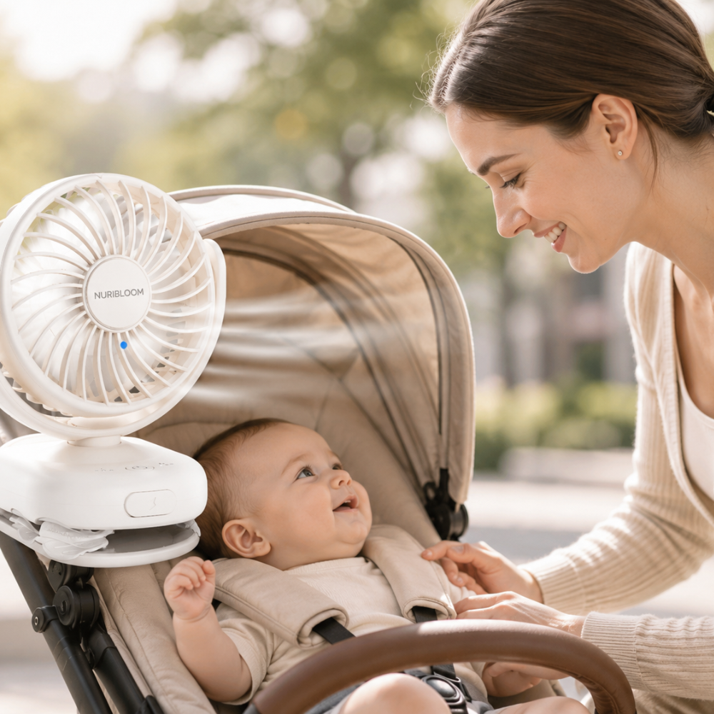 Emma Portable Stroller Fan with Rechargeable Clip Design