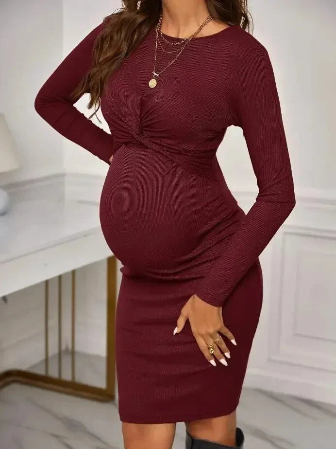 Sophia Nursing & Maternity Striped Midi Dress